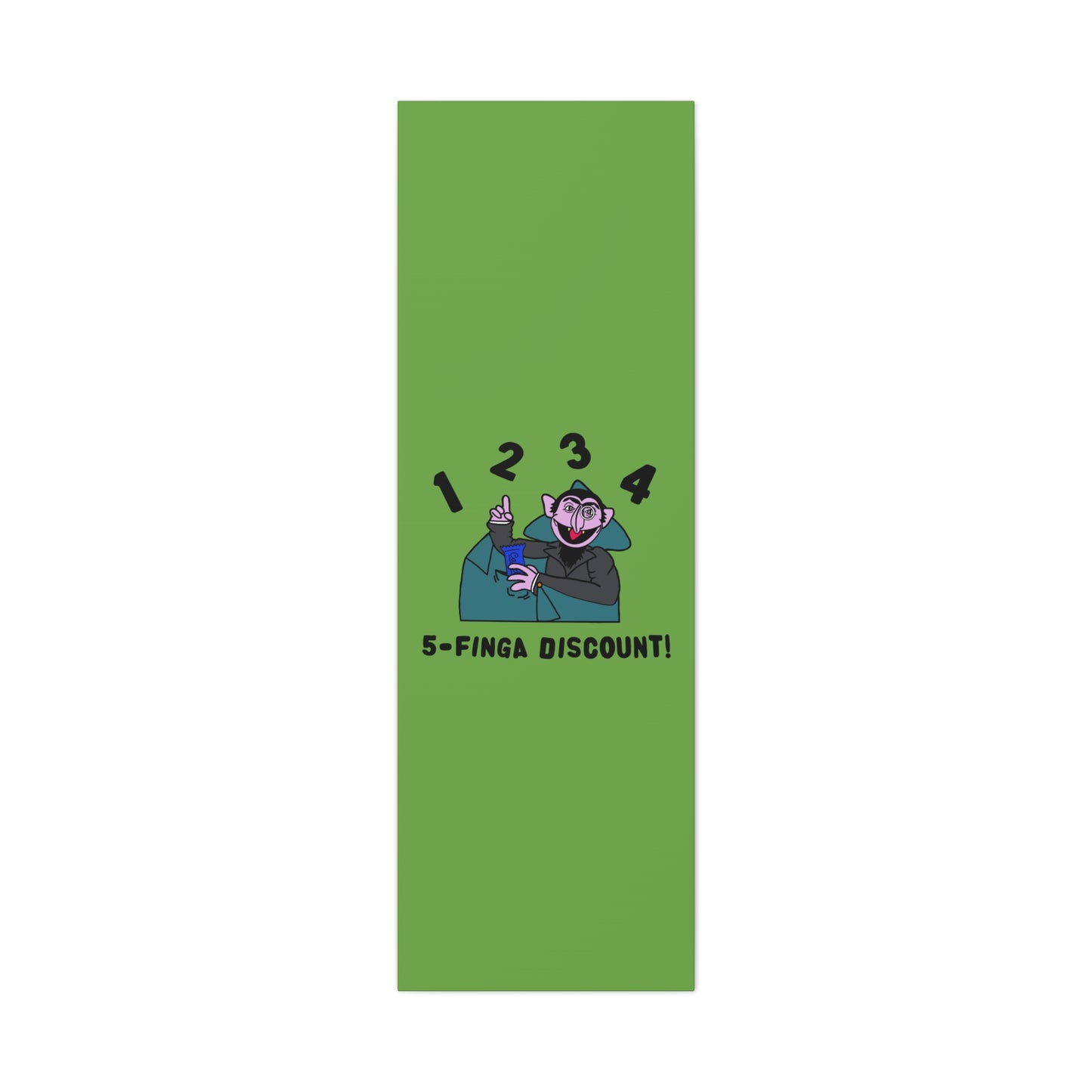 Five Finger Discount Canvas Print Green - Sesame Street The Count Parody Art Print