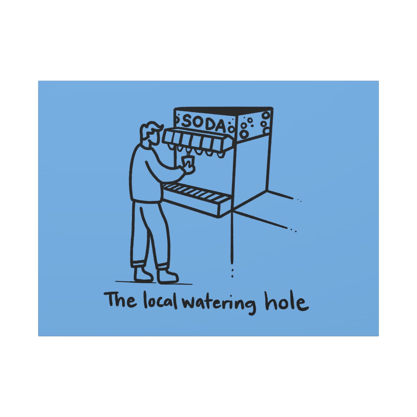 Local Watering Hole Canvas Print - Blue