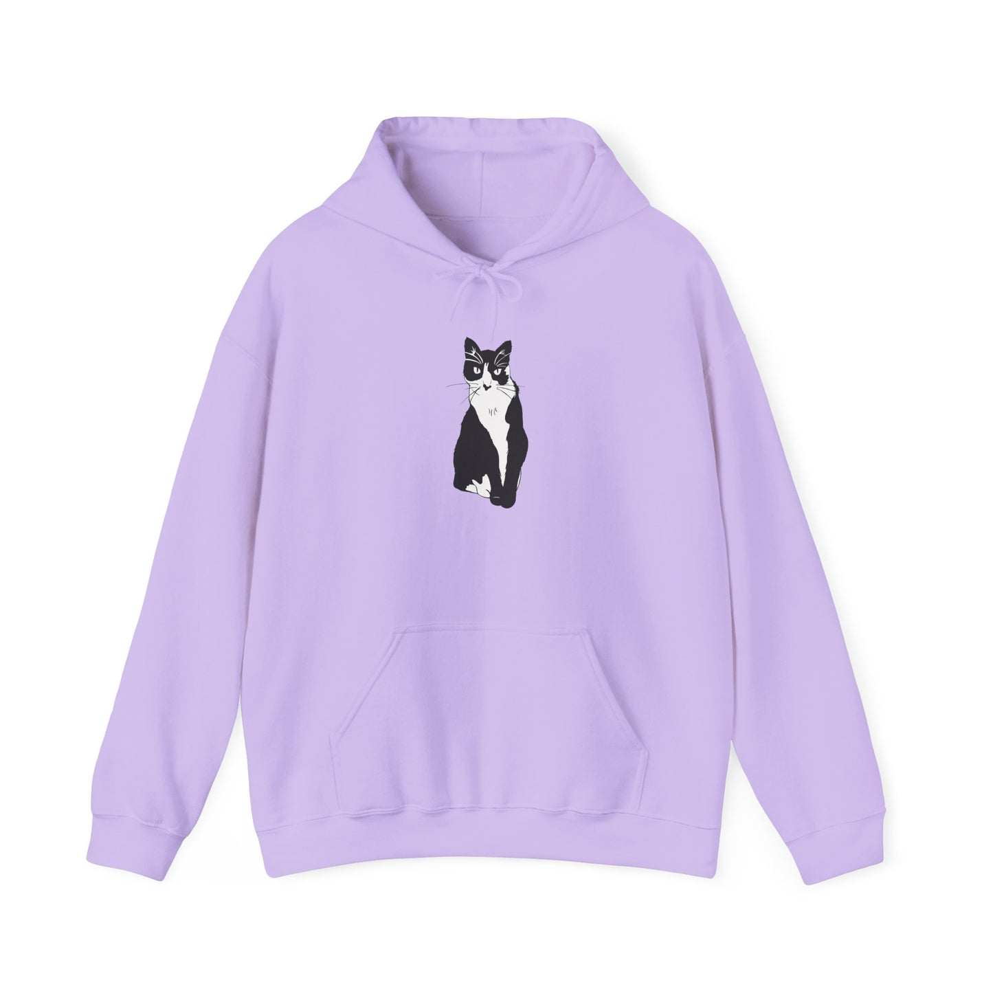 Cat Hoodie (B&W Style Cat) - Cat Hooded Sweatshirt