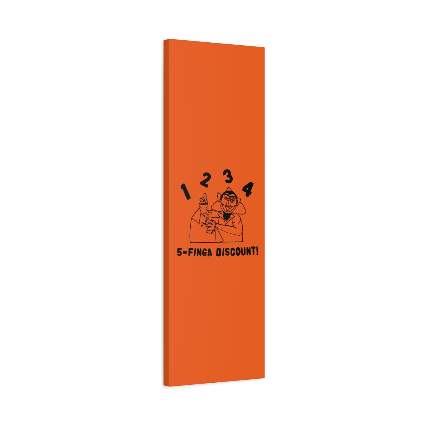 Five Finger Discount Outline Canvas Print Orange - Sesame Street The Count Parody Art Print