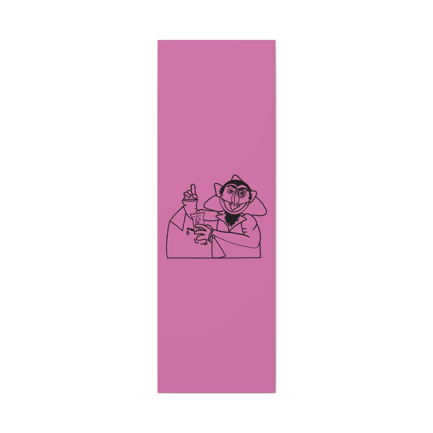 The Count Stealing Candy Outline Canvas Print Light Pink - Sesame Street The Count Parody Art
