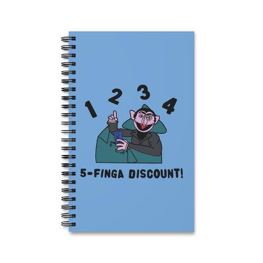 Five Finger Discount Notebook Light Blue - Sesame Street The Count Parody Notebook