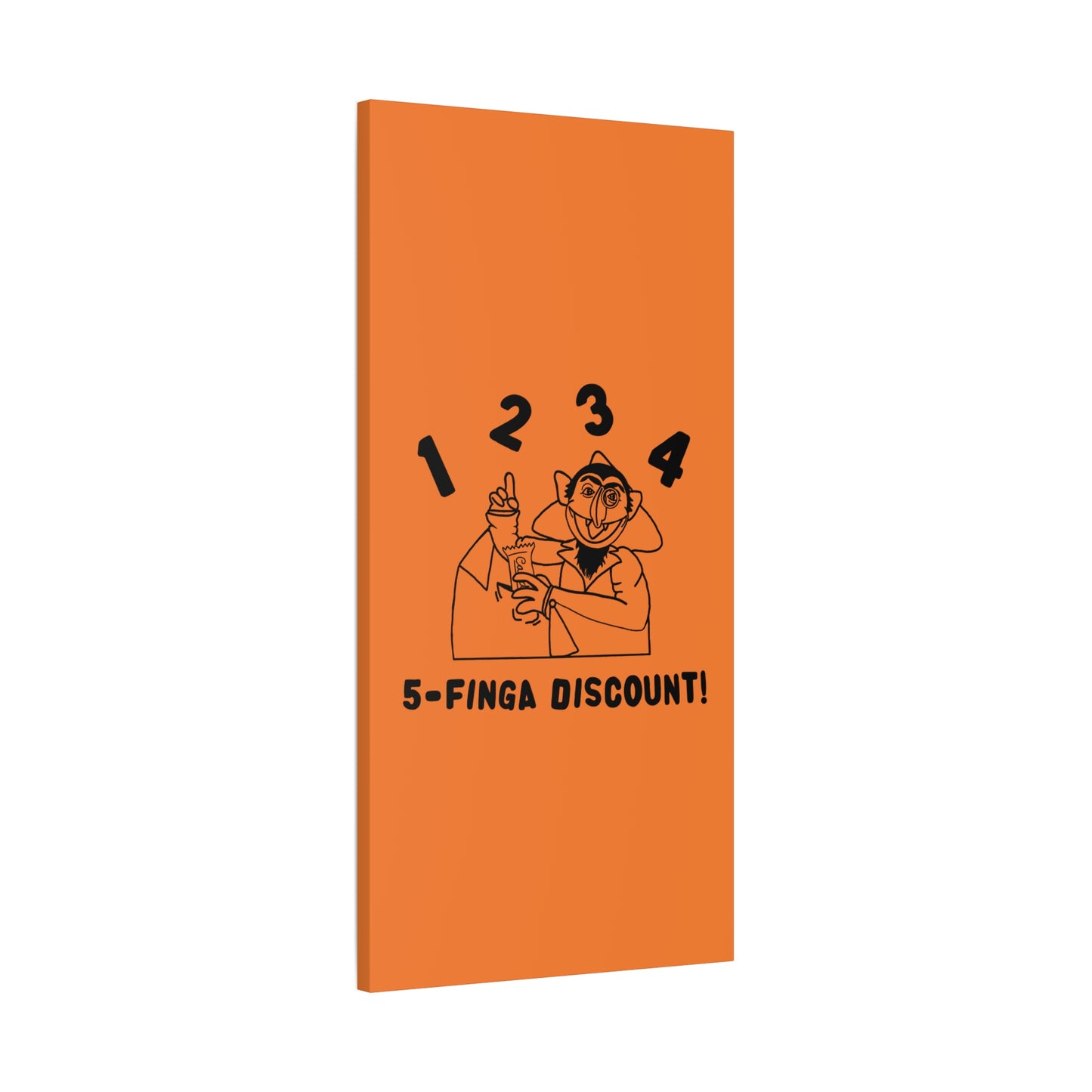 Five Finger Discount Outline Canvas Print Light Orange - Sesame Street The Count Parody Art Print