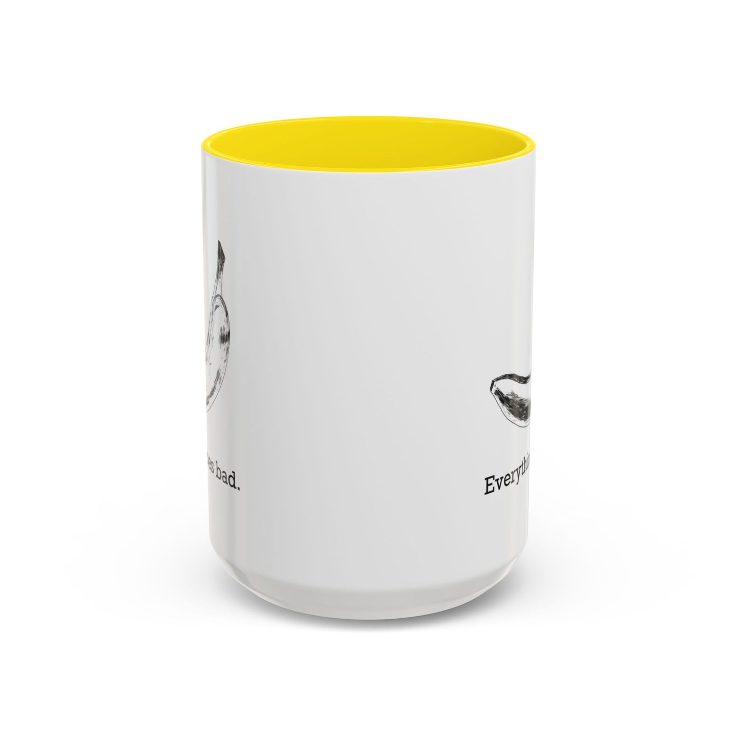 Everything Goes Bad Rotting Banana B&W Accent Mug