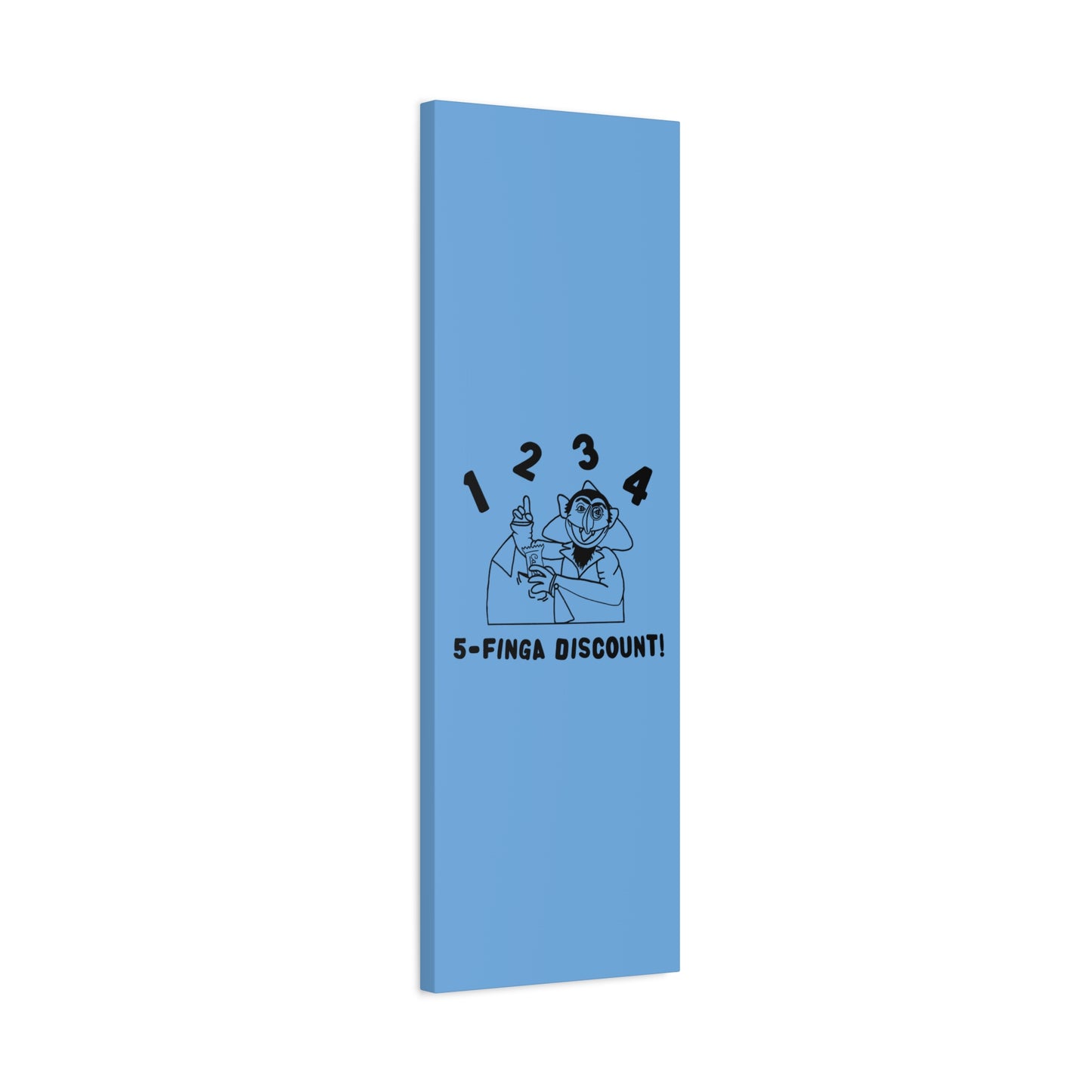 Five Finger Discount Outline Canvas Print Light Blue - Sesame Street The Count Parody Art Print