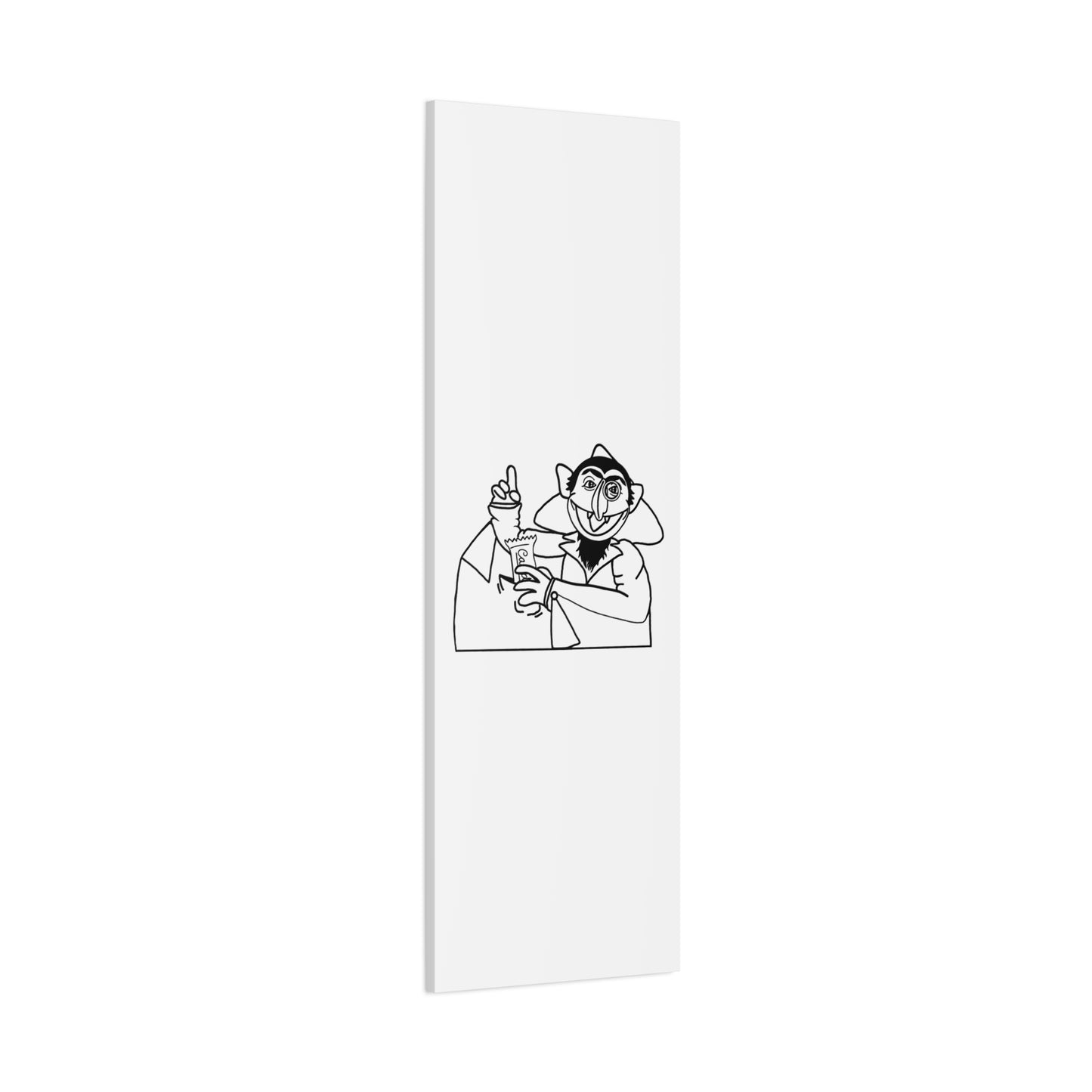 The Count Stealing Candy Outline Canvas Print White - Sesame Street The Count Parody Art