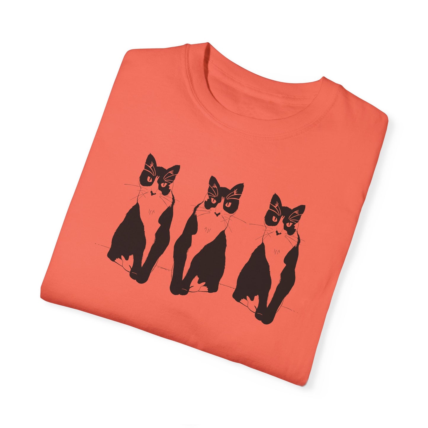 Cat x3 Tee (Transparent Style Cat) - Cat Drawing Shirt