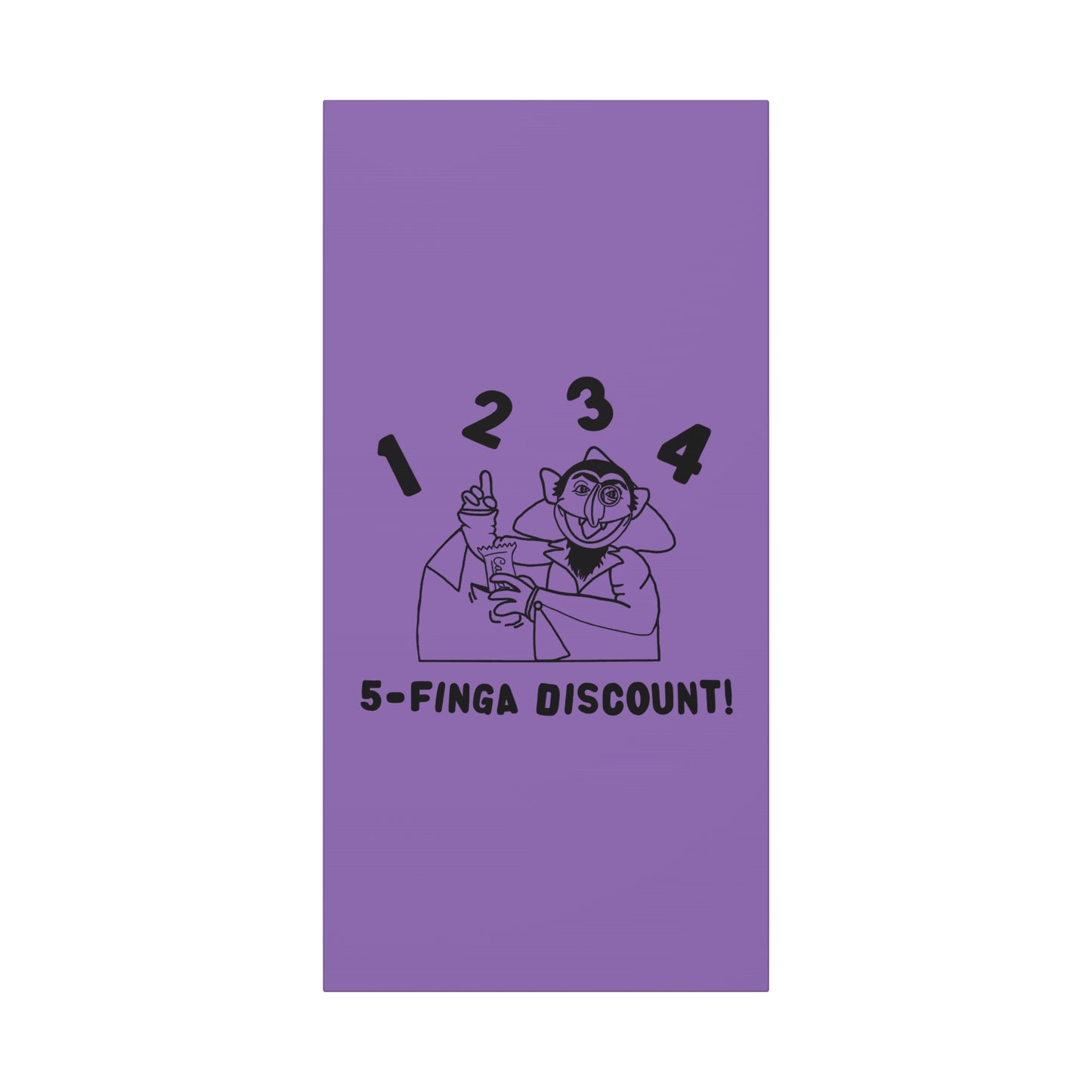 Five Finger Discount Outline Canvas Print Light Purple - Sesame Street The Count Parody Art Print