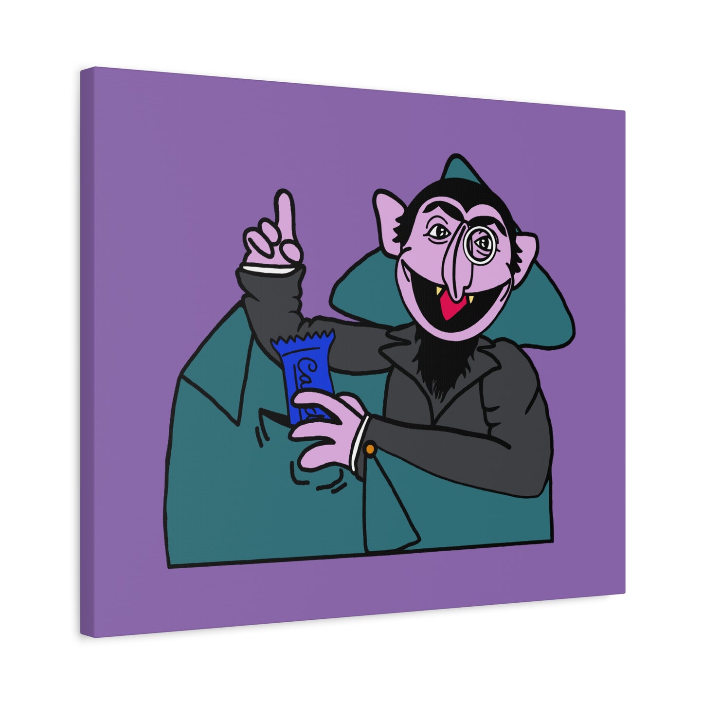 The Count Stealing Candy Canvas Print Light Purple - Sesame Street The Count Canvas Art