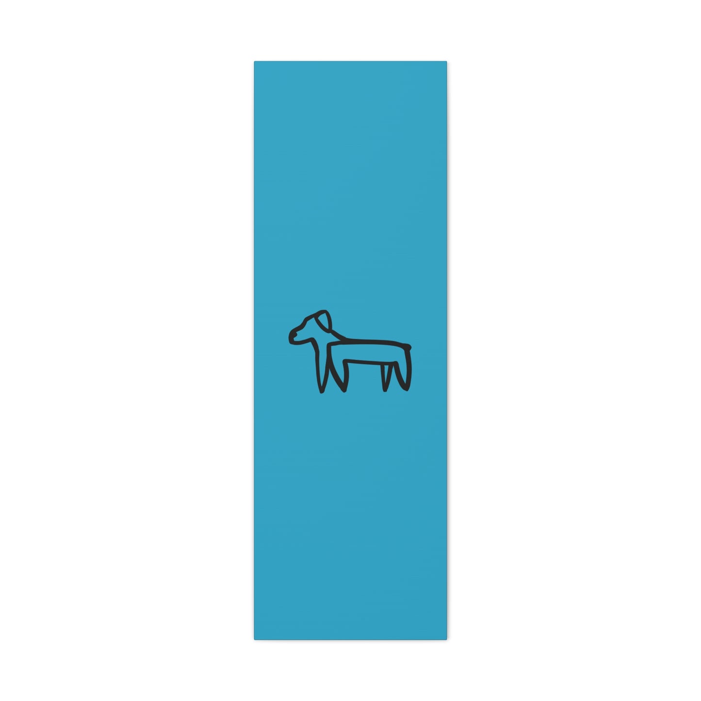 Dog Canvas Print on Turquoise (Transparent Style Black Dog) - Dog Drawing Canvas
