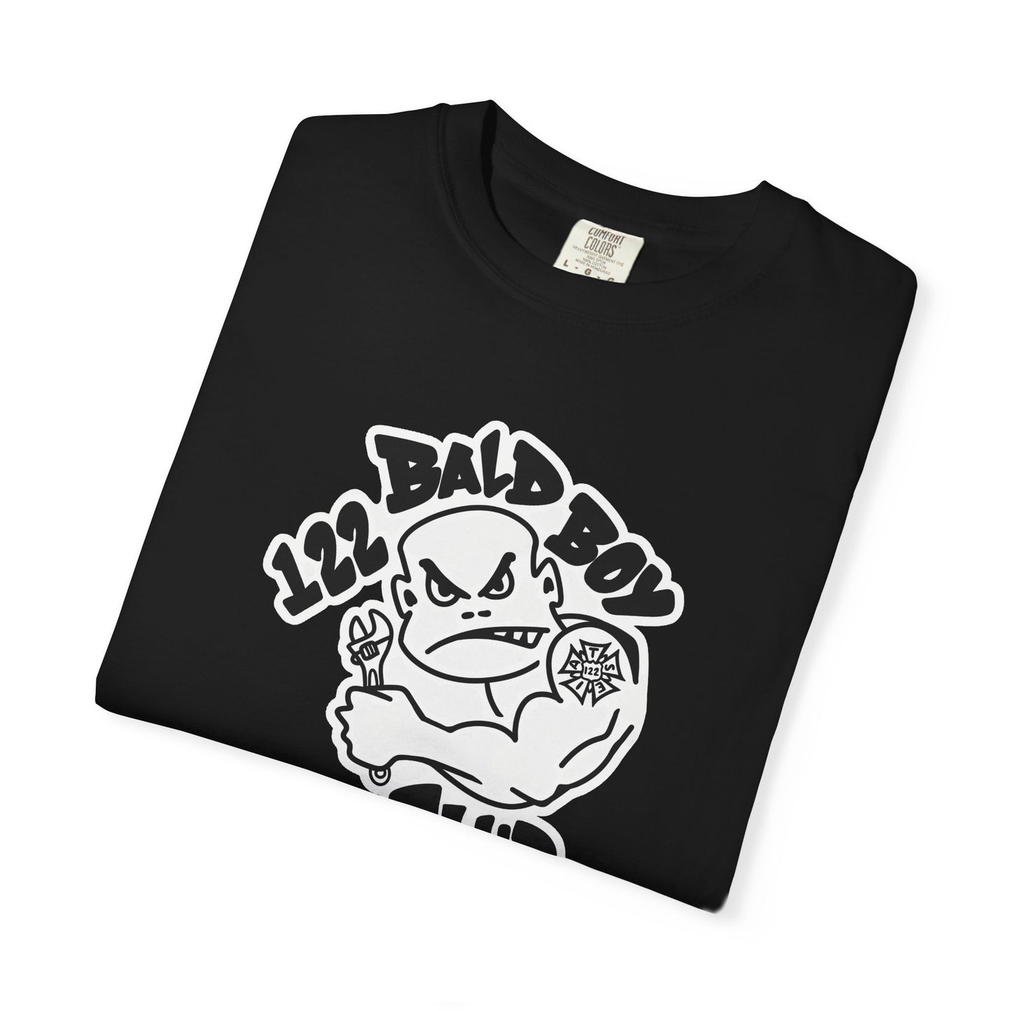 IATSE 122 Bald Boy Club T-Shirt Front Design - San Diego IATSE Local 122 Bald Boy Club Shirt - Bad Boy Club Parody Tee