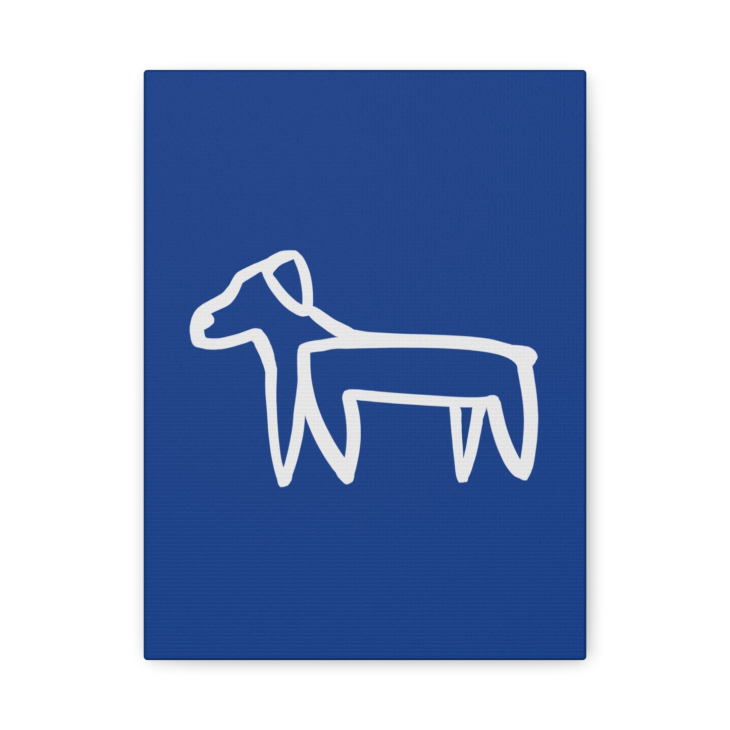 Dog Canvas Print on Blue (Transparent Style White Dog) - Dog Art Print