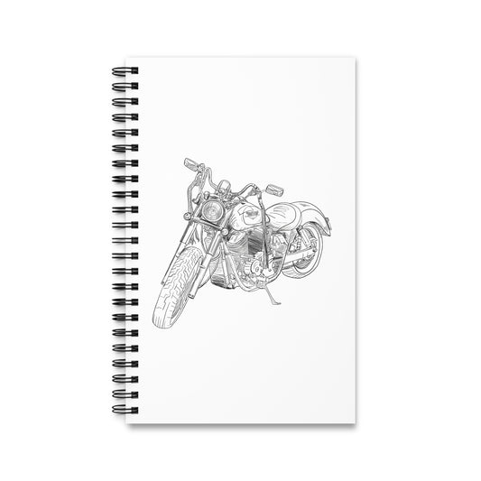 Motorcycle Spiral Notebook White