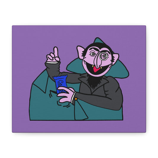 The Count Stealing Candy Canvas Print Light Purple - Sesame Street The Count Canvas Art
