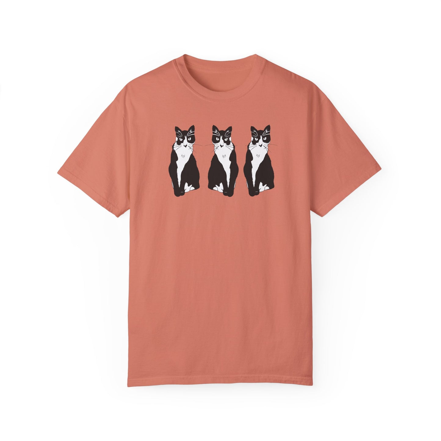 Cat x3 Tee (B&W Style Cat) - Cat Drawing Shirt