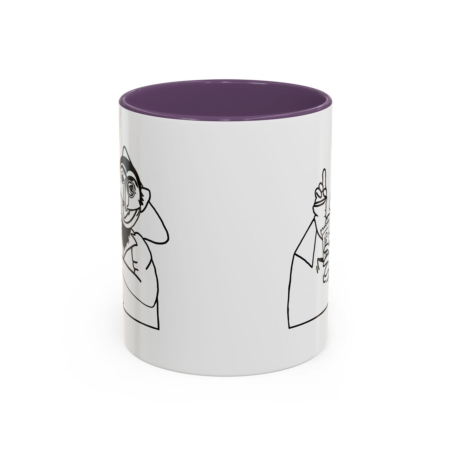 The Count Stealing Candy Outline Accent Mug - Sesame Street The Count Parody Coffee Mug