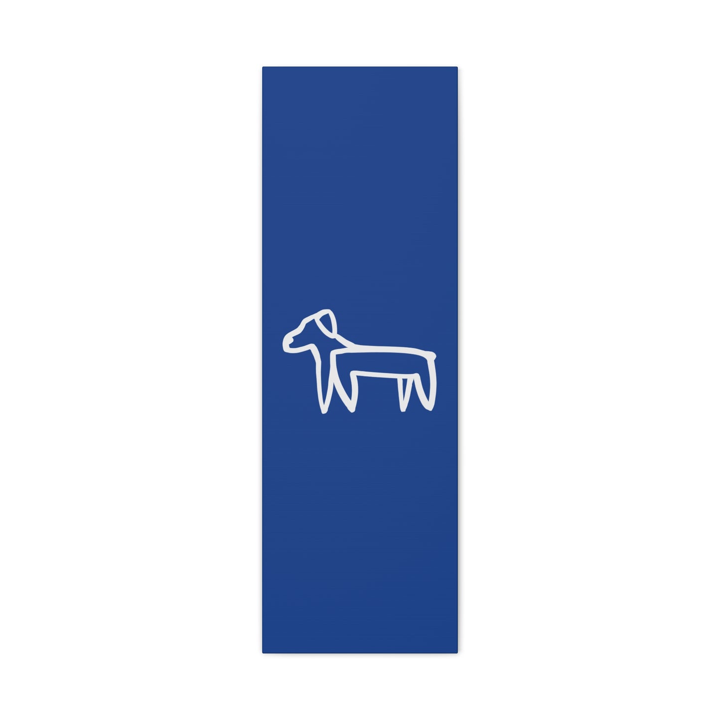Dog Canvas Print on Blue (Transparent Style White Dog) - Dog Art Print