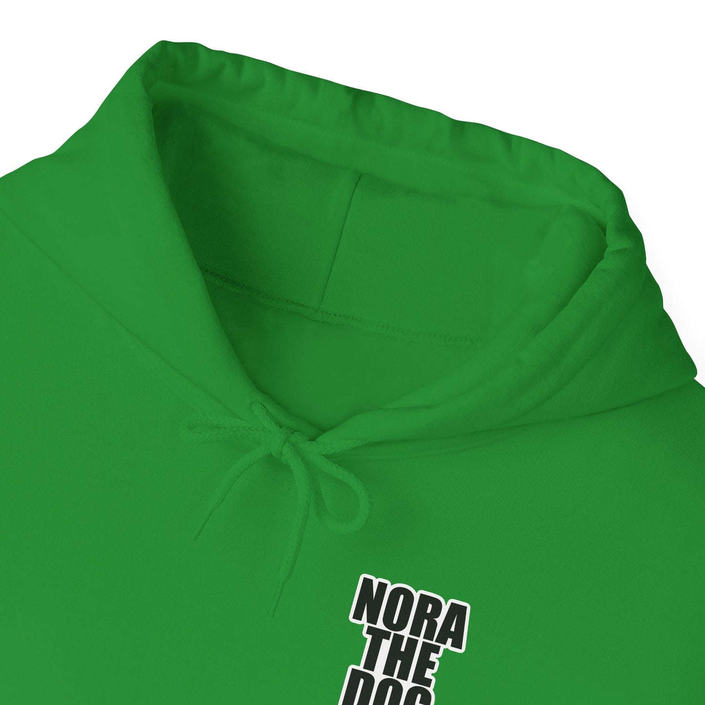 Nora the Dog Heart Hoodie Back Design (Sticker Style Nora) - Nora Hooded Sweatshirt