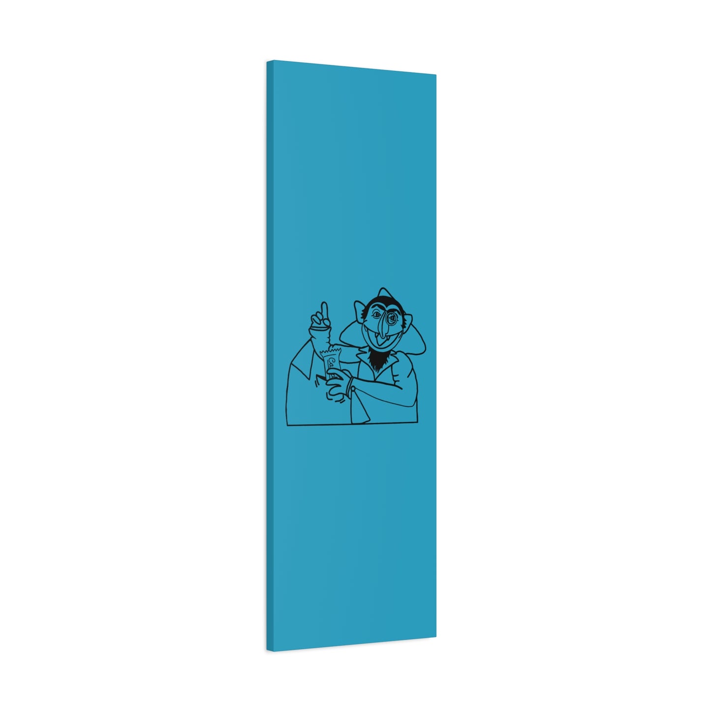 The Count Stealing Candy Outline Canvas Print Turquoise - Sesame Street The Count Art Print