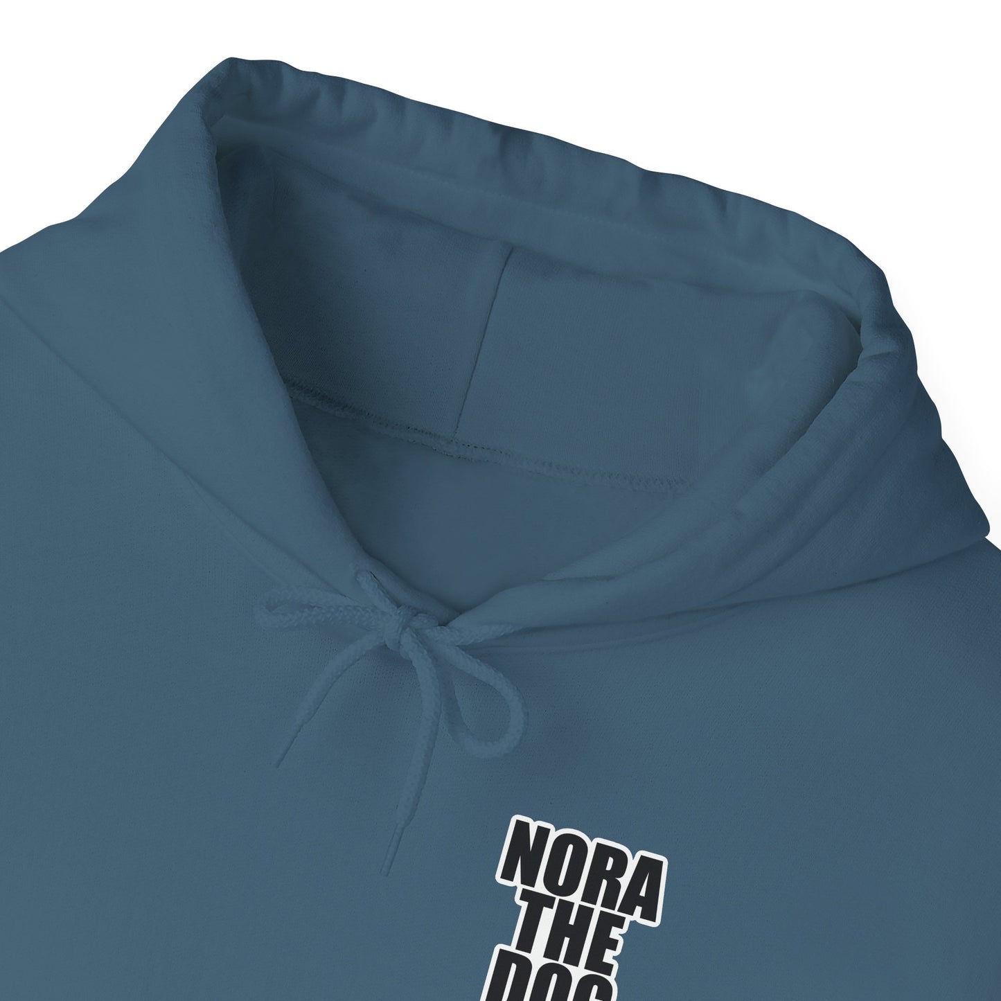 Nora the Dog Heart Hoodie Back Design (Sticker Style Nora) - Nora Hooded Sweatshirt