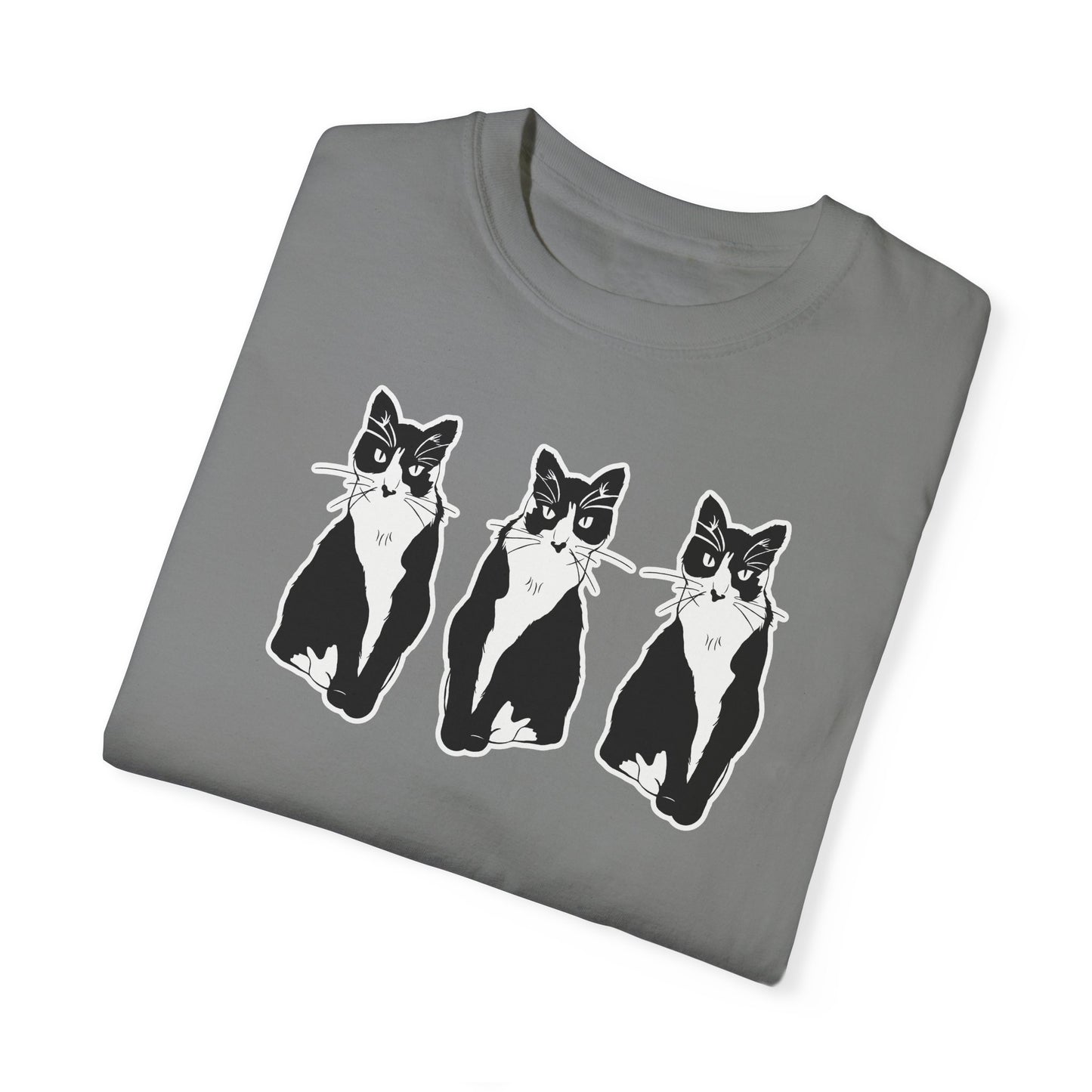 Cat x3 Tee (Sticker Style Cat) - Cat Drawing Shirt