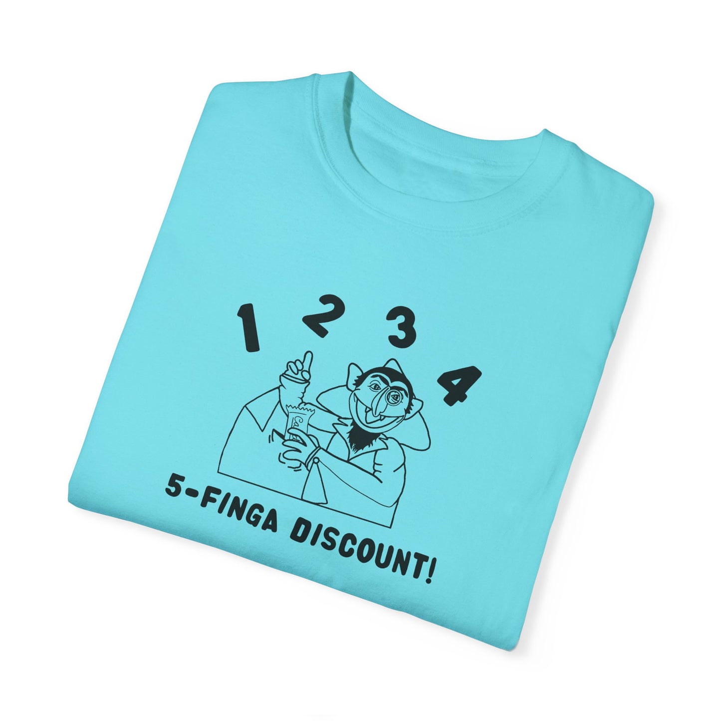 Five Finger Discount Outline Tee - Sesame Street The Count Parody Shirt