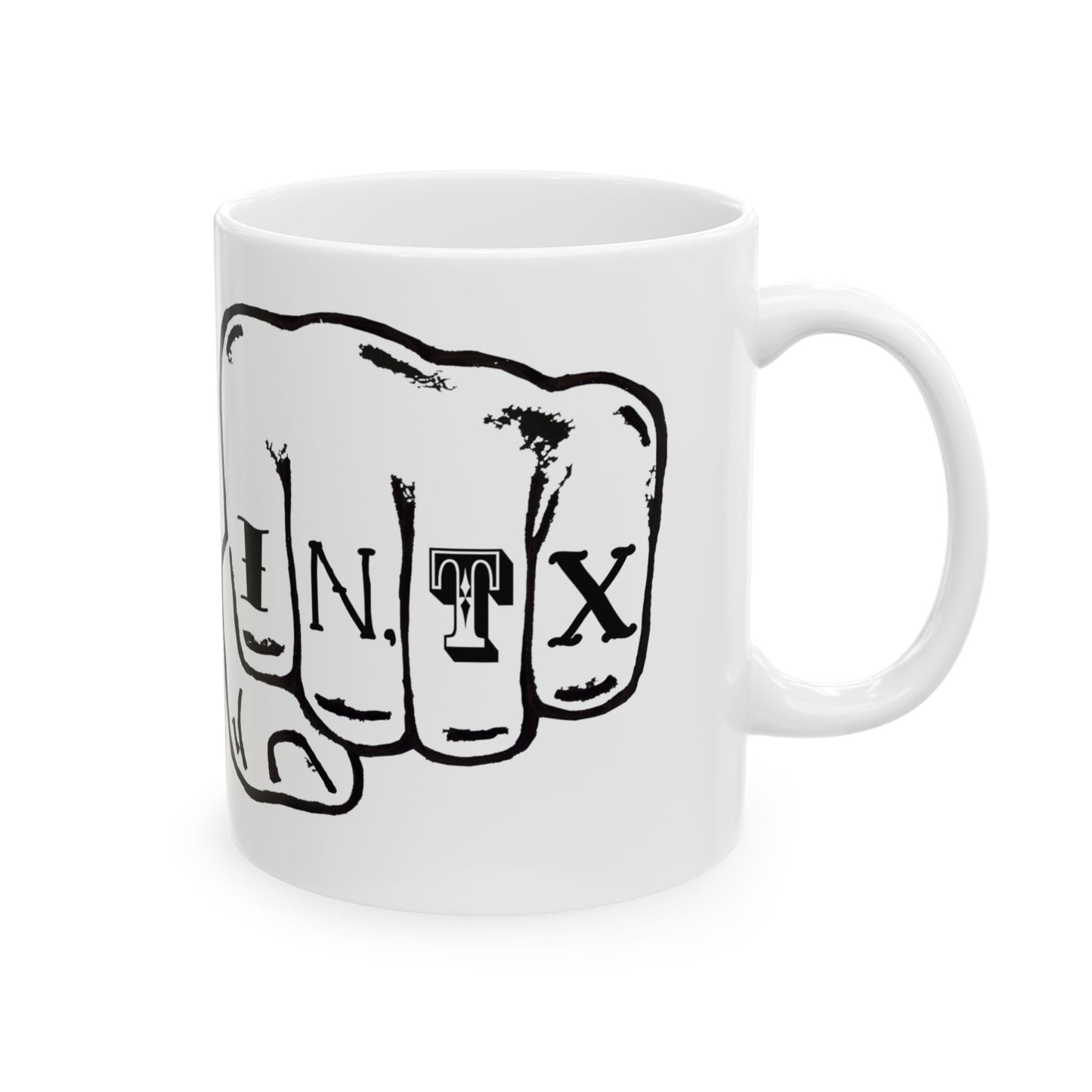 Austin Texas Knuckle Tats Tattooed Fists Mug