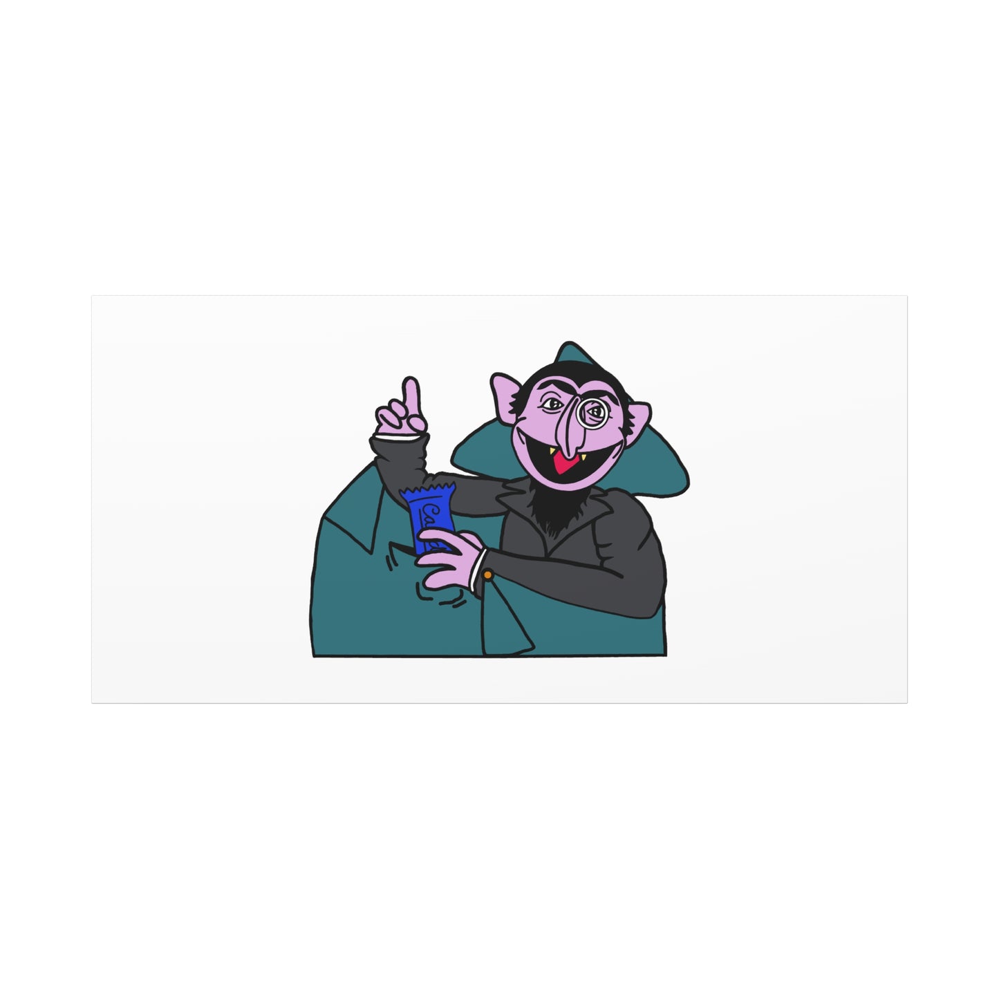 The Count Stealing Candy Canvas Print White - Sesame Street The Count Parody Art