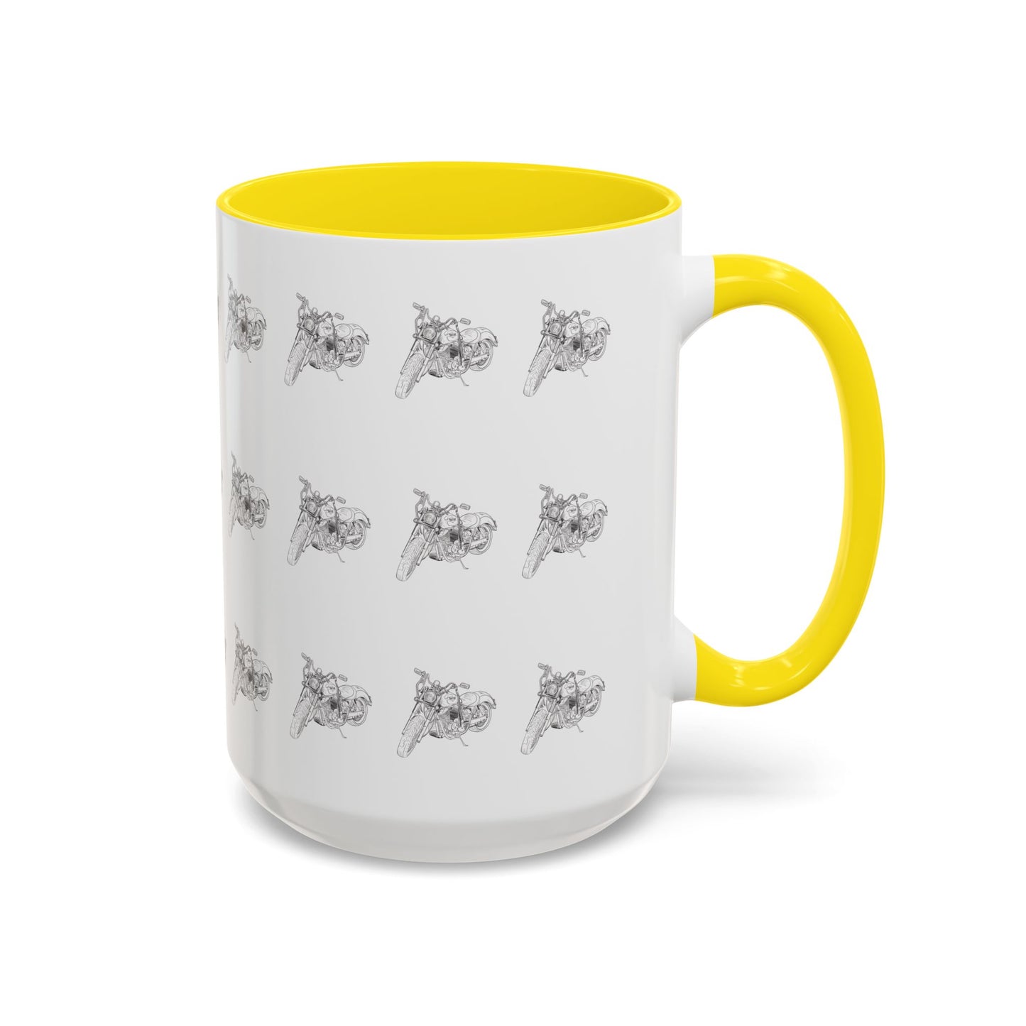 Motorcycle Pattern Coffee Mug - Harley Drawing Mug
