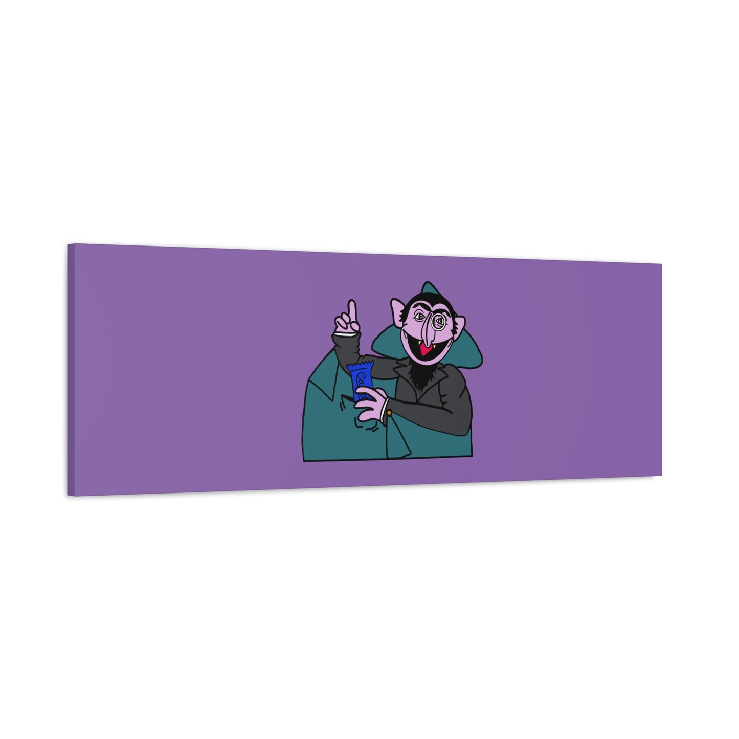 The Count Stealing Candy Canvas Print Light Purple - Sesame Street The Count Canvas Art