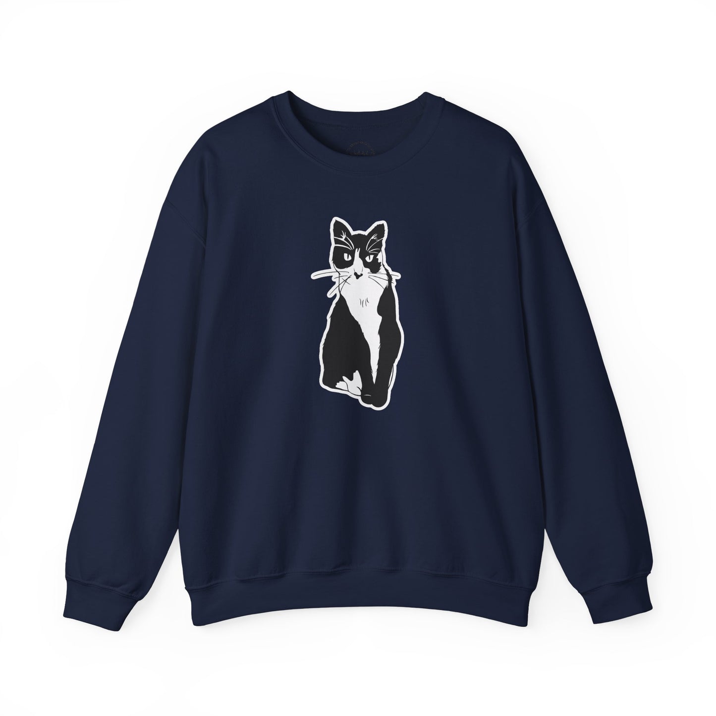 Cat Sweatshirt (Sticker Style Cat) - Cat Drawing Sweatshirt