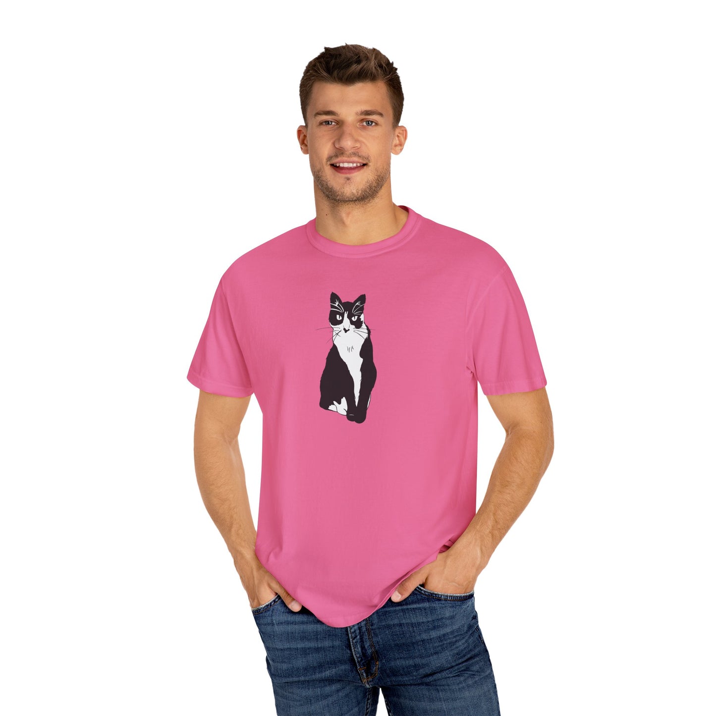 Cat Tee (B&W Style Cat) - Cat Drawing Shirt