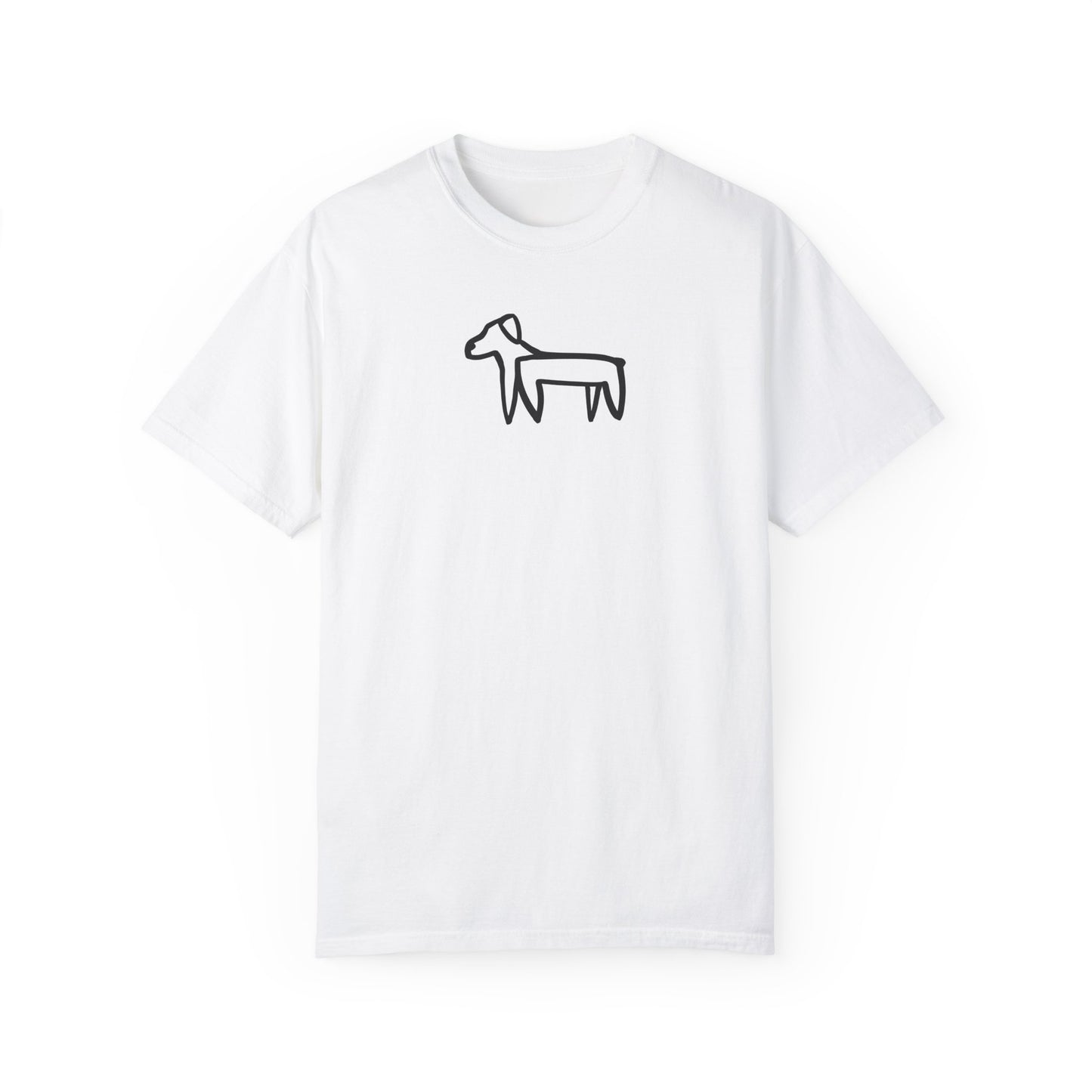 Dog Tee (Transparent Style Black Dog) - Dog Drawing Shirt