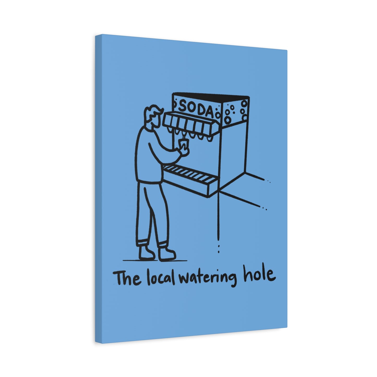 Local Watering Hole Canvas Print - Blue