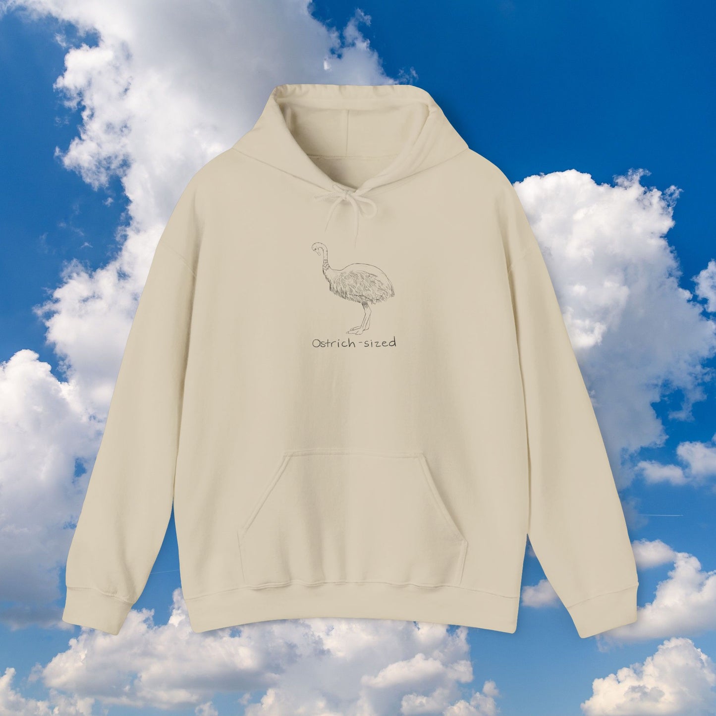 Ostrich-sized Drawing Hoodie Sweatshirt