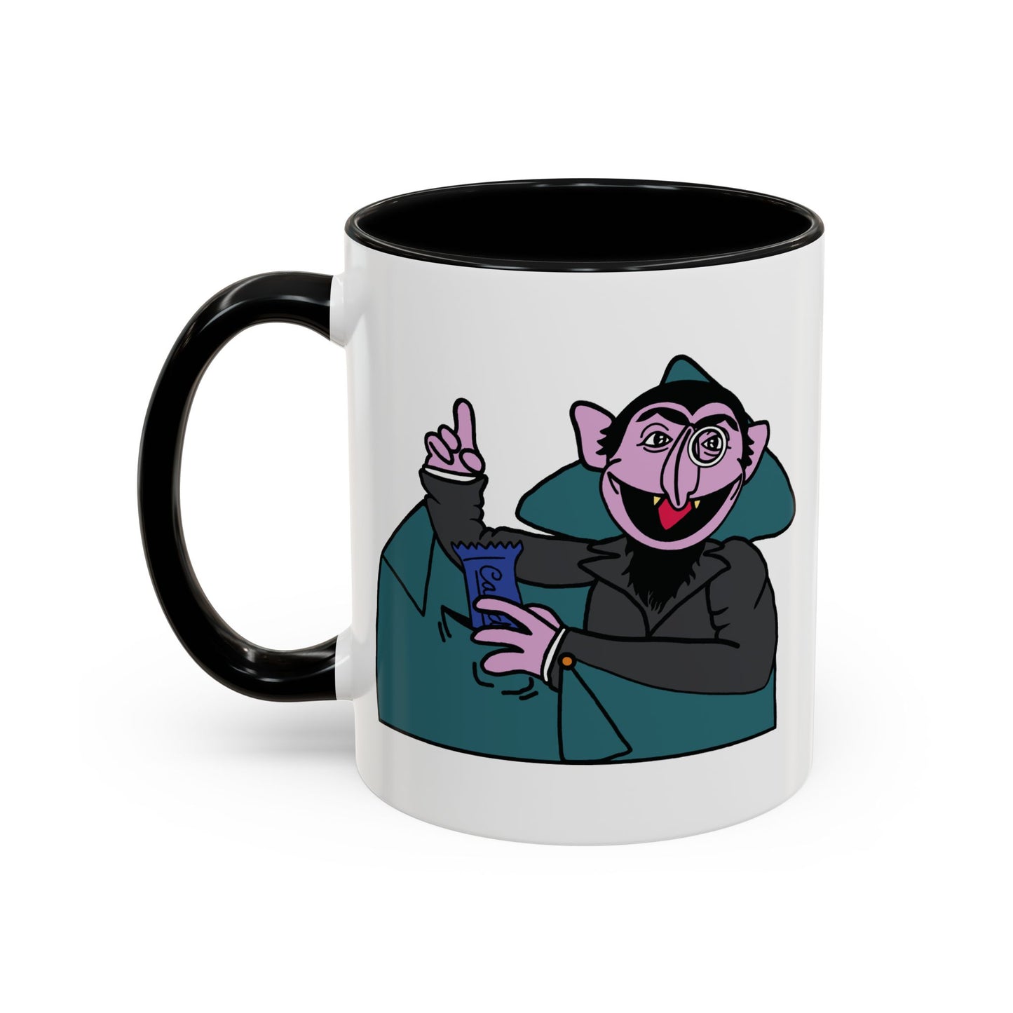The Count Stealing Candy Accent Mug - Sesame Street The Count Parody Coffee Mug