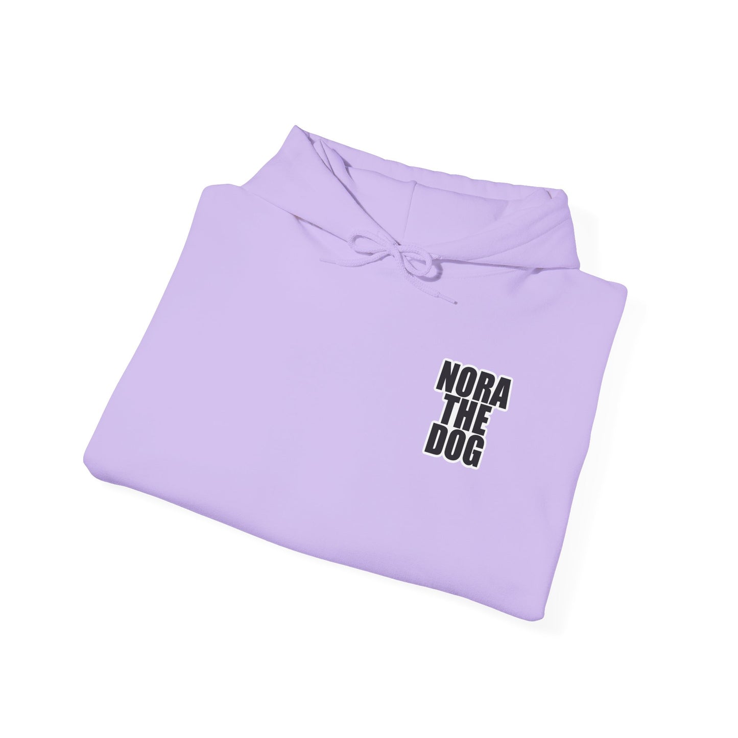 Nora the Dog Heart Hoodie Back Design (Sticker Style Nora) - Nora Hooded Sweatshirt