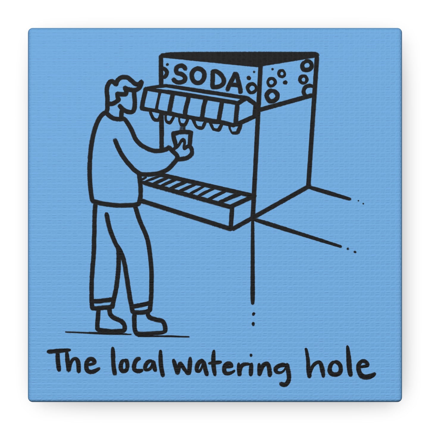 Local Watering Hole Canvas Print - Blue
