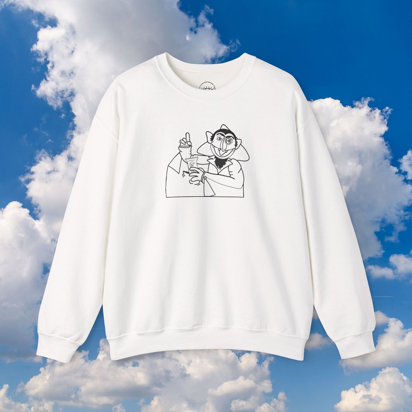 The Count Stealing Candy Outline Sweatshirt - Sesame Street The Count Parody Sweatshirt