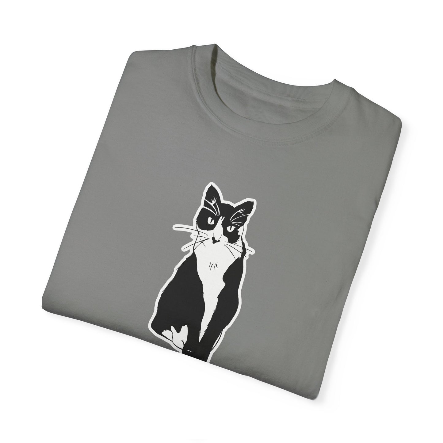 Cat Tee (Sticker Style Cat) - Cat Drawing Shirt