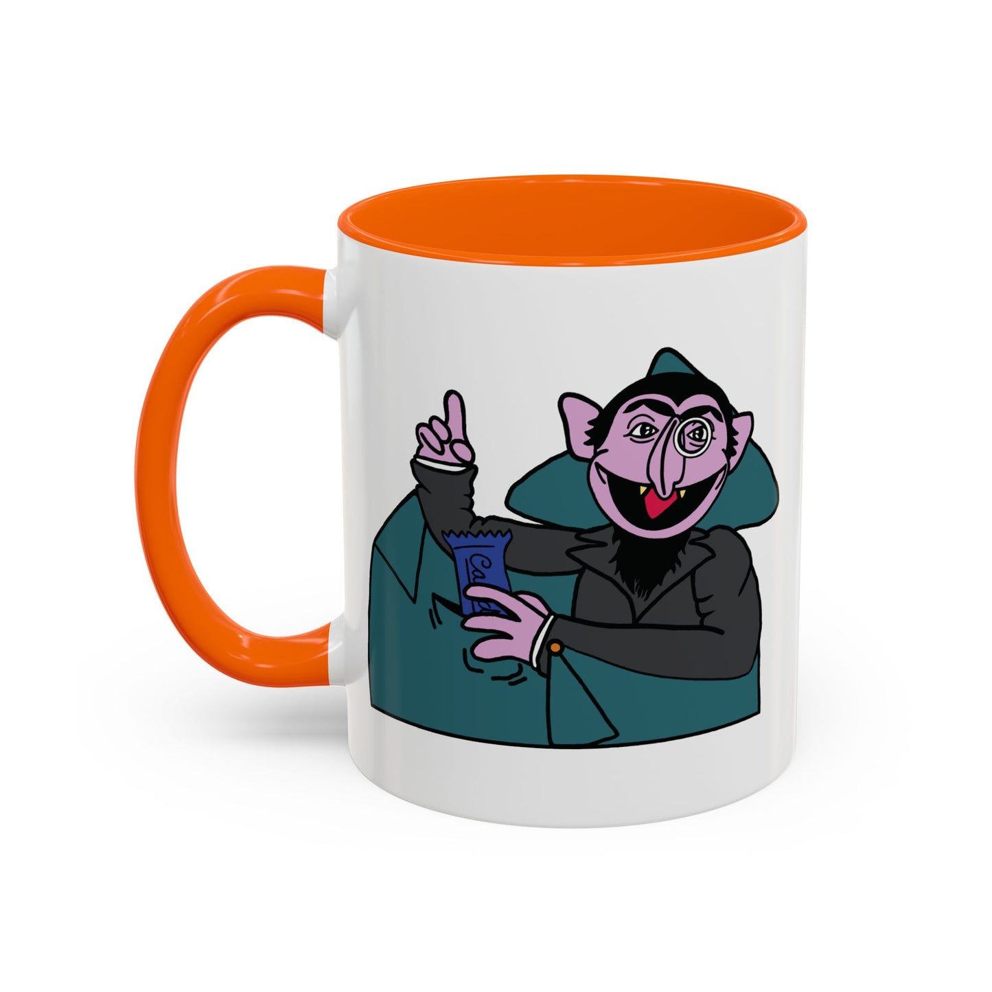 The Count Stealing Candy Accent Mug - Sesame Street The Count Parody Coffee Mug
