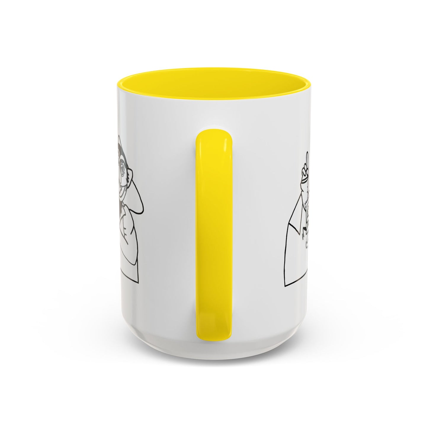 The Count Stealing Candy Outline Accent Mug - Sesame Street The Count Parody Coffee Mug