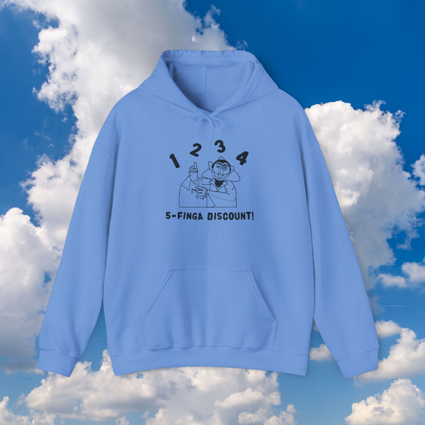 Five Finger Discount Outline Hoodie - Sesame Street The Count Parody Hooded Sweatshirt