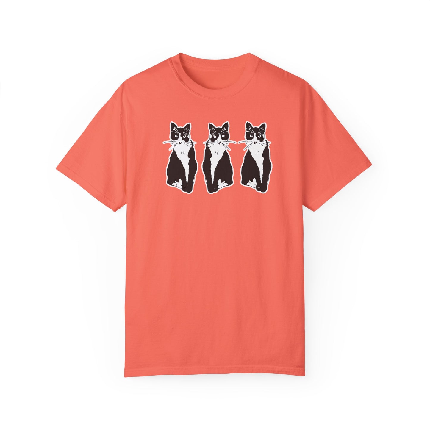 Cat x3 Tee (Sticker Style Cat) - Cat Drawing Shirt