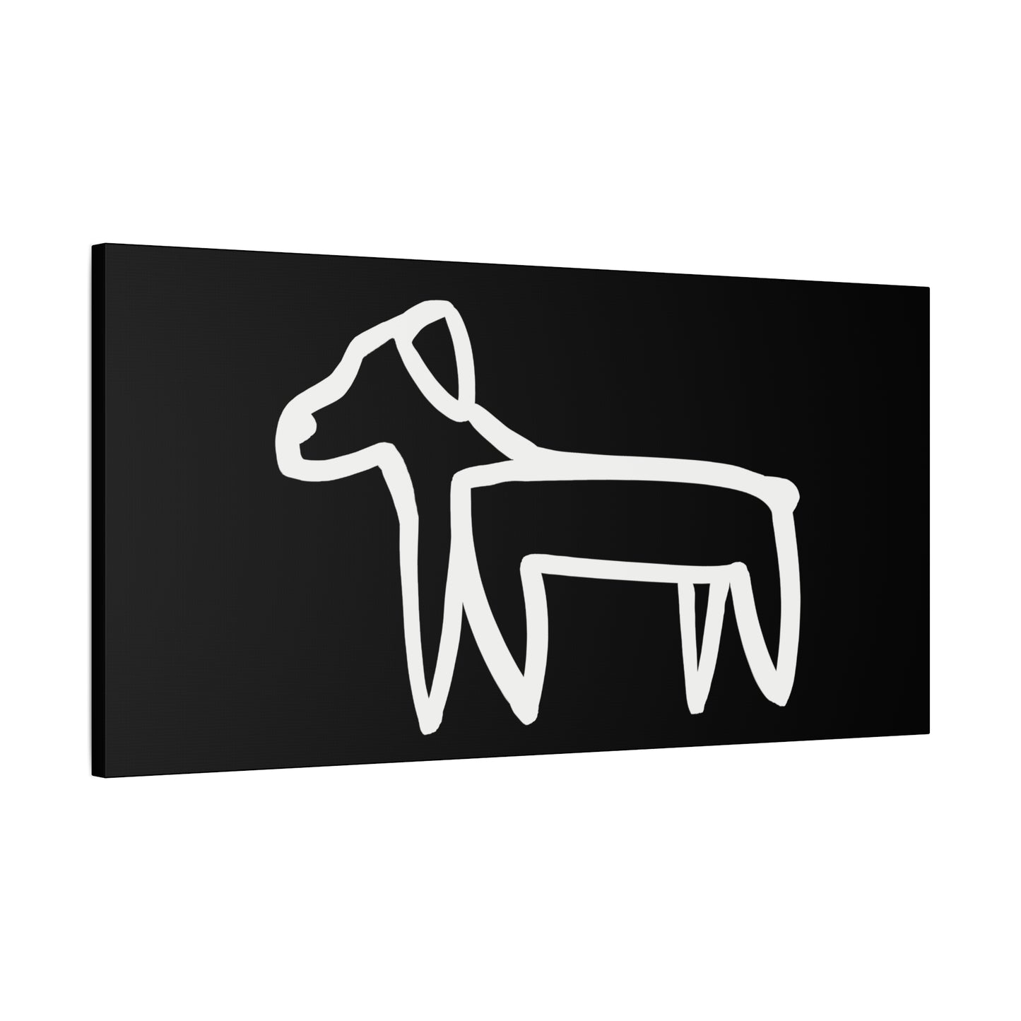 Dog Canvas Print on Black (Transparent Style White Dog) - Dog Art Print
