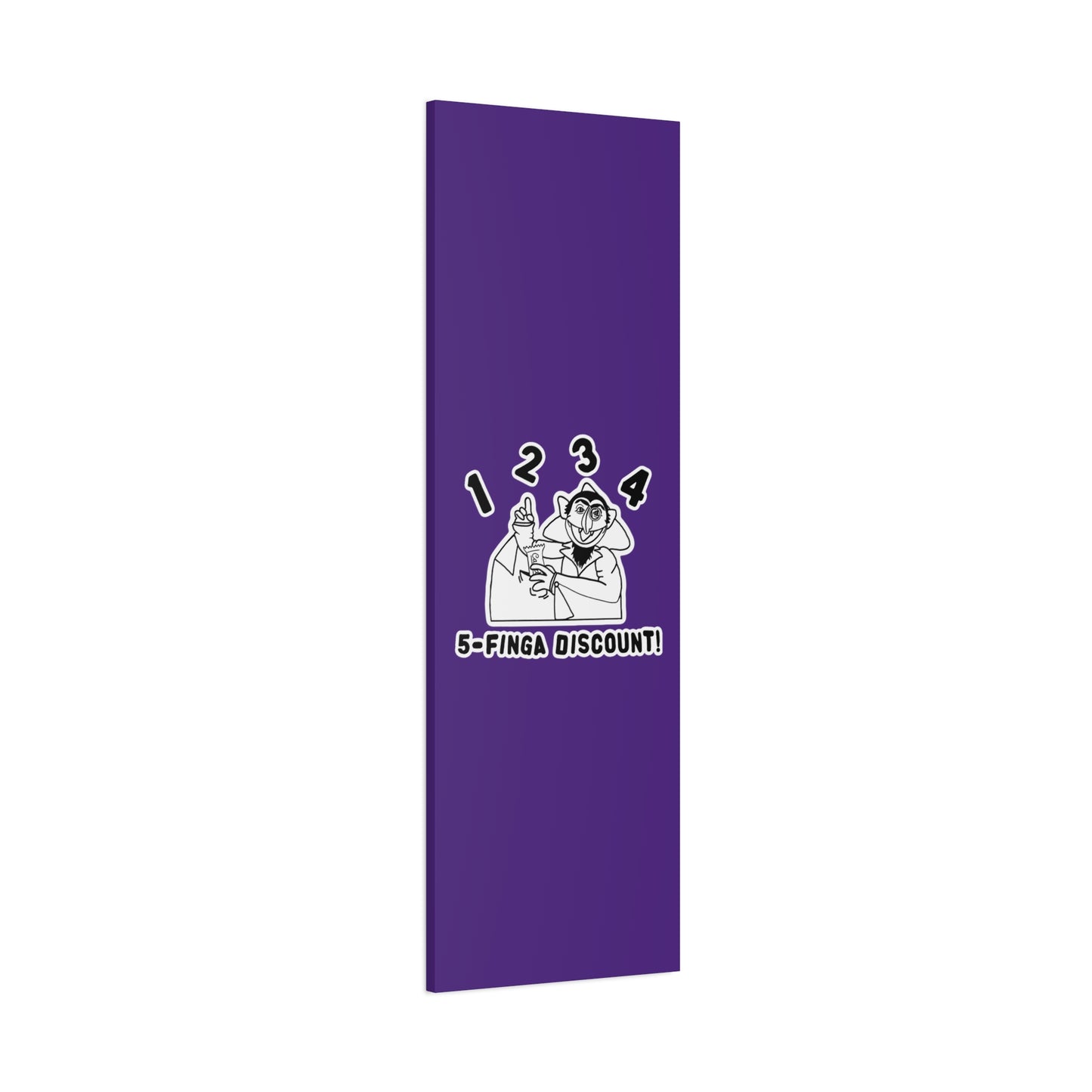 Five Finger Discount Outline Canvas Print Purple - Sesame Street The Count Parody Art Print