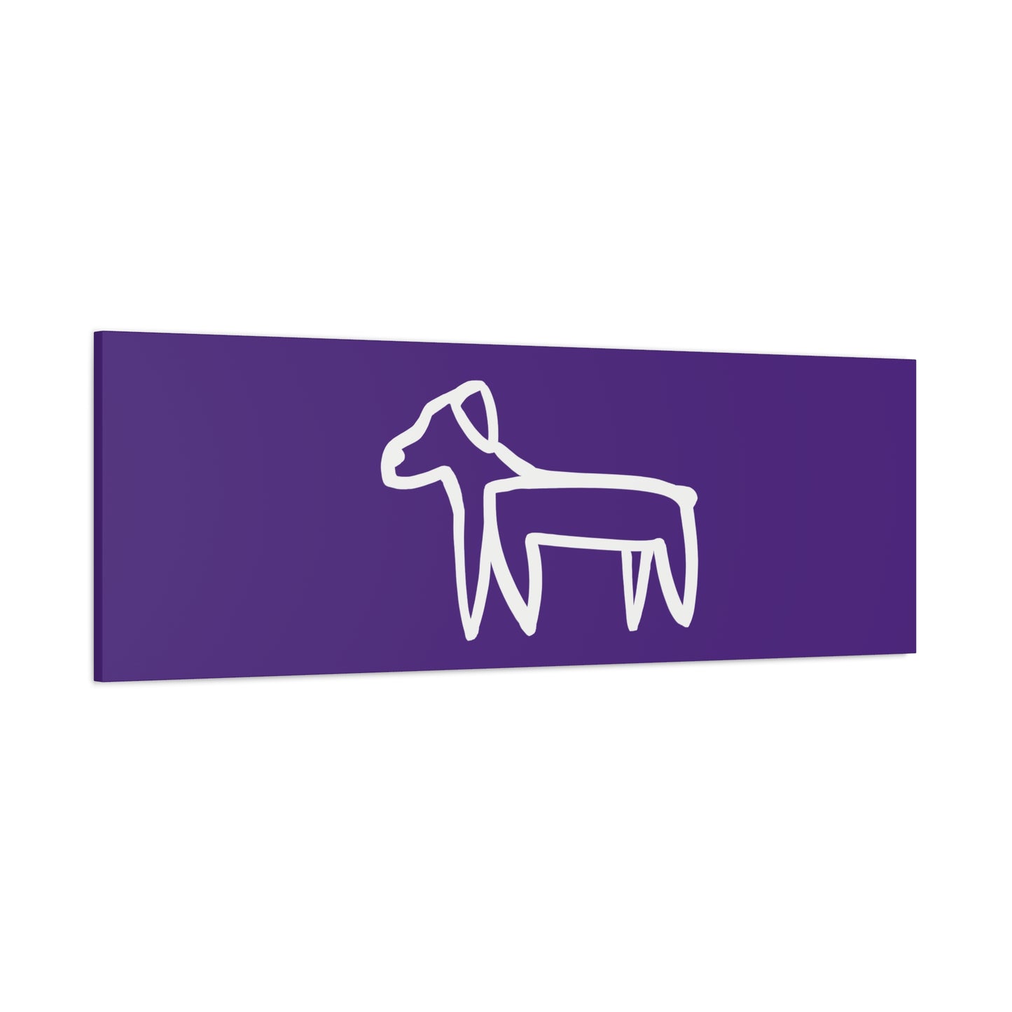 Dog Canvas Print on Purple (Transparent Style White Dog) - Dog Art Print