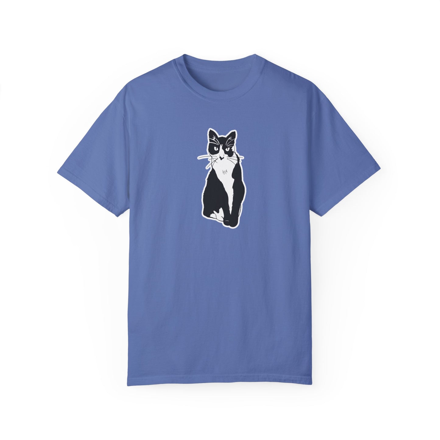 Cat Tee (Sticker Style Cat) - Cat Drawing Shirt