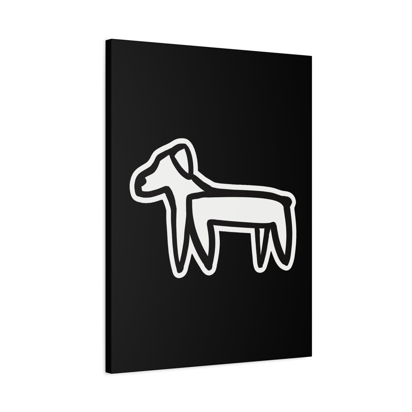 Dog Canvas Print on Black (Sticker Style Dog) - Dog Art Print