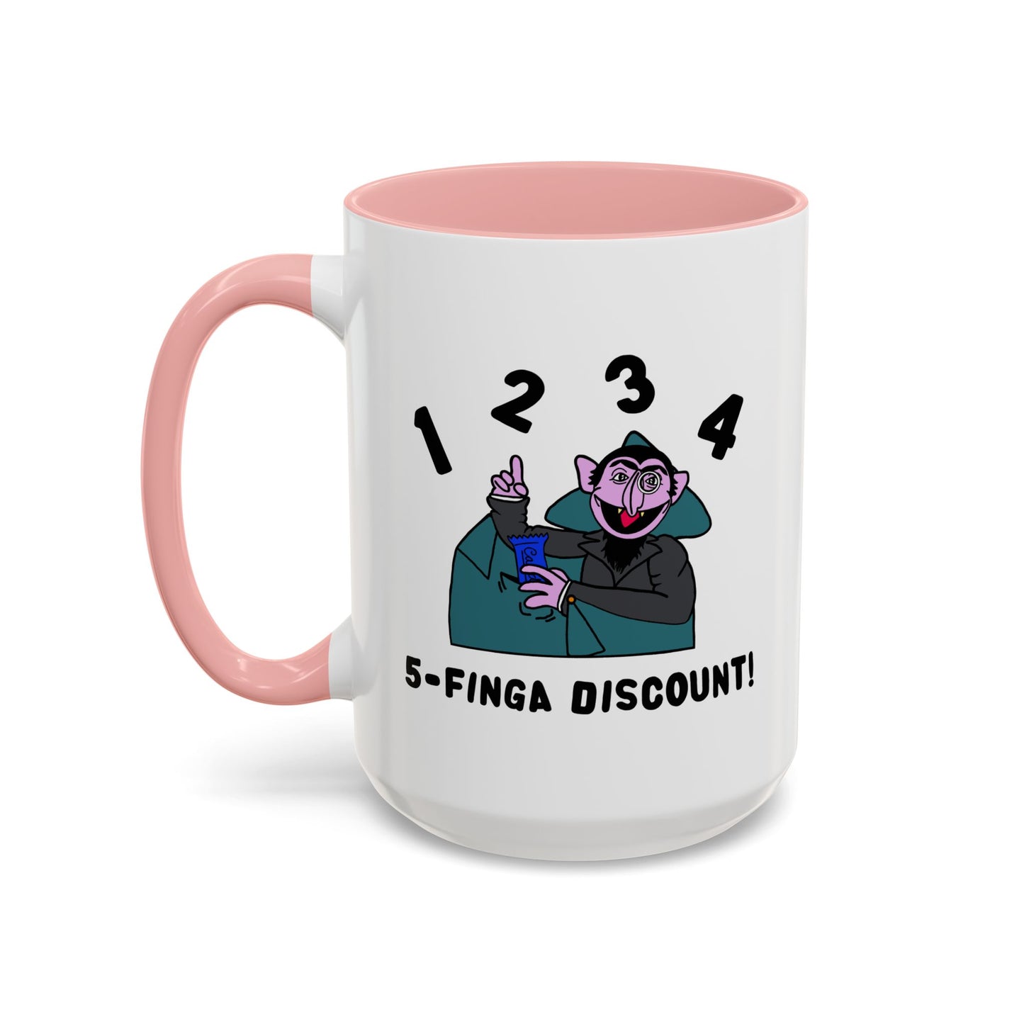 Five Finger Discount Accent Coffee Mug - Sesame Street The Count Parody Coffee Mug